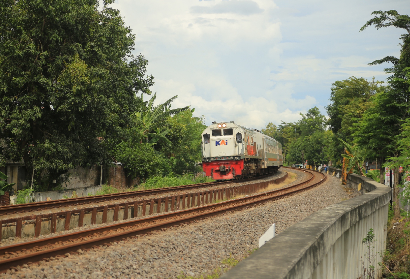 TRANSPORTASI: Sejumlah KA mengalami keterlambatan pascakejadian kecelakaan KA Brantas dengan truk trailer di Semarang pada Selasa (18/7) malam. (BAGAS BIMANTARA/RADAR MADIUN)
