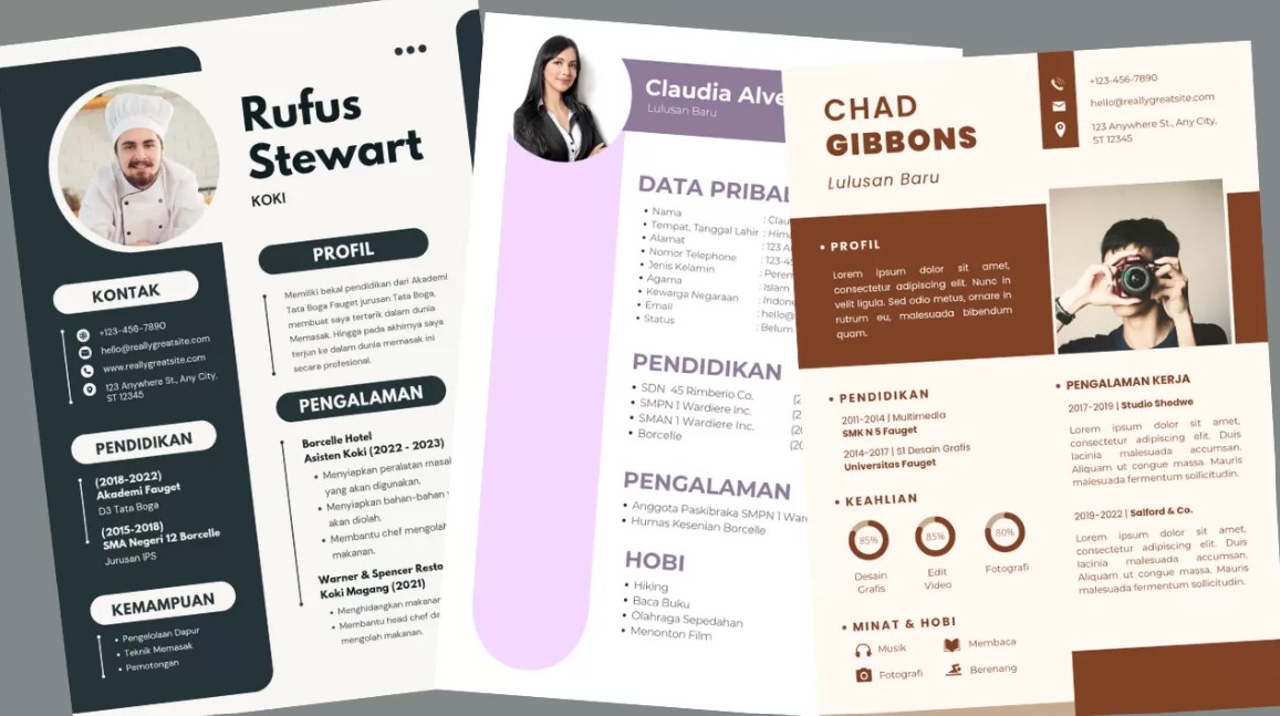 Ilustrasi desain CV menggunakan Aplikasi Canva (JAWAPOS.COM)
