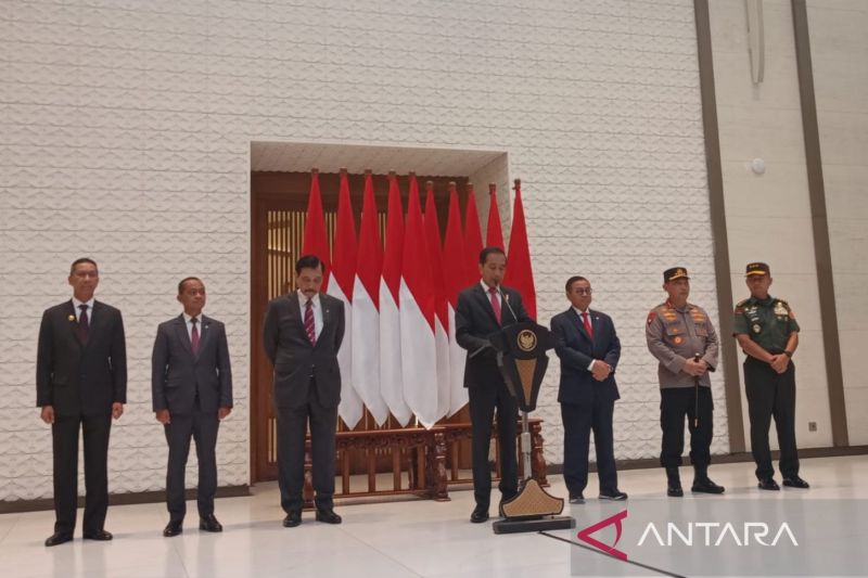 Presiden Joko Widodo (Jokowi) saat konferensi pers (ANTARA)