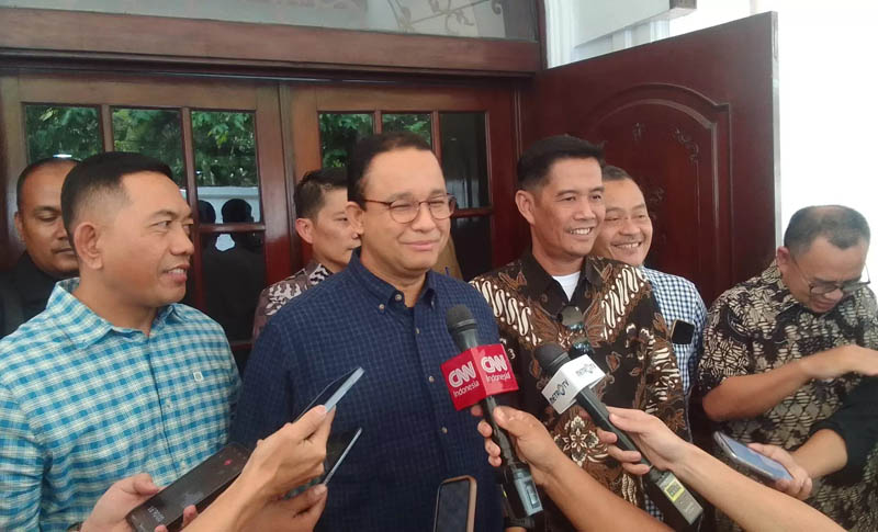 Bakal calon presiden (bacapres) Koalisi Perubahan untuk Persatuan (KPP) Anies Baswedan di Brawijaya, Kebayoran Baru, Jakarta Selatan. (Takzia Royyan/JawaPos.com)