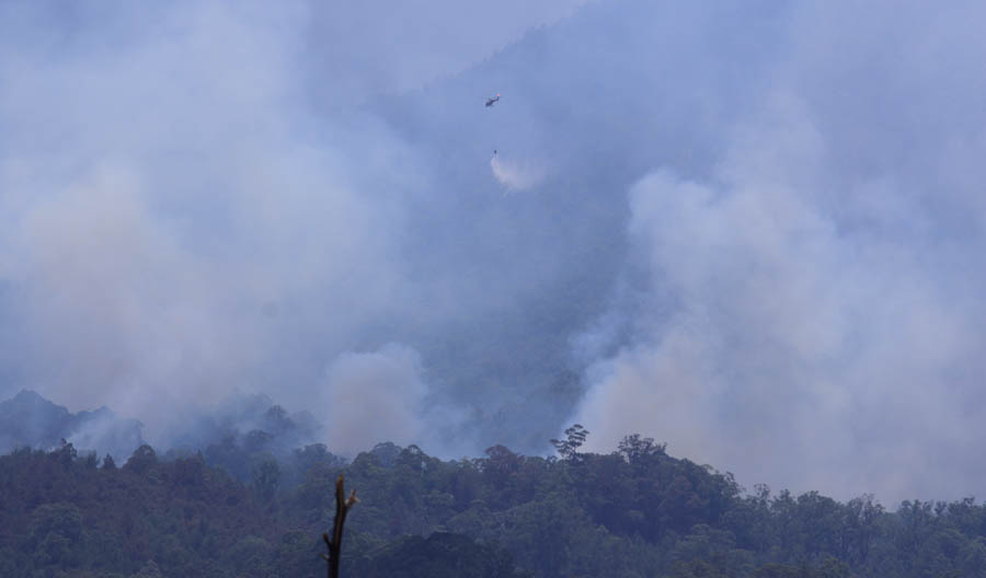 ASAP KEBAKARAN : Karhutla di kawasan hutan Gunung Lawu mengakibatkan 1.990 hektare hutan lindung hangus terbakar. (R BAGUS RAHADI/JAWA POS RADAR MADIUN)