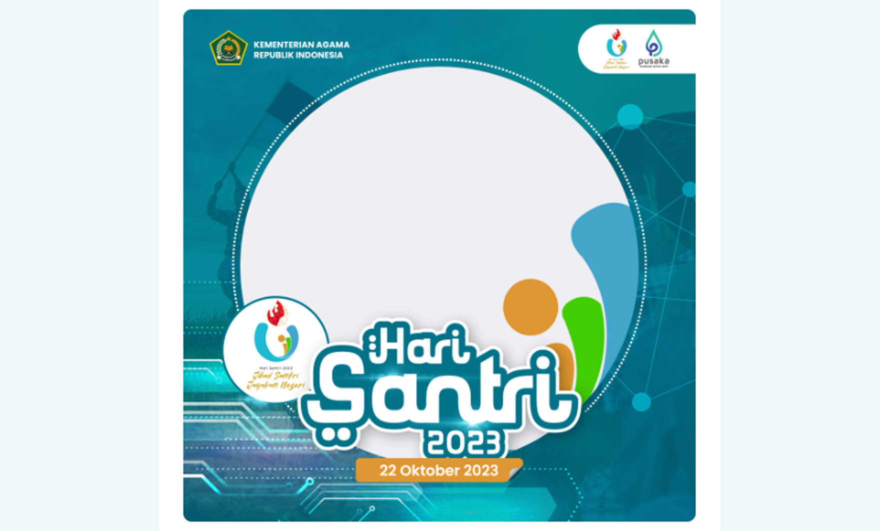 Salah satu contoh twibbon Hari Santri Nasional 2023