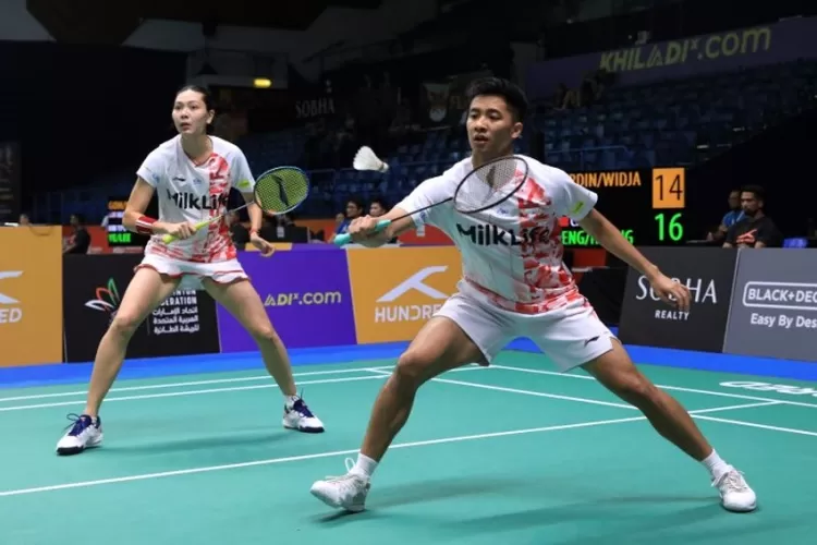 Pasangan Dejan/Gloria saat tampil di Singapore Open beberapa waktu lalu. (Jawapos)
