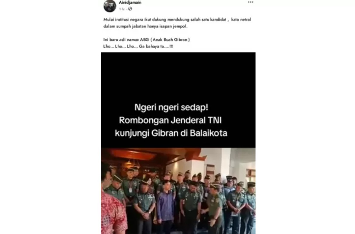Hoaks Gibran TNI temui Gibran (JAWAPOS.COM)