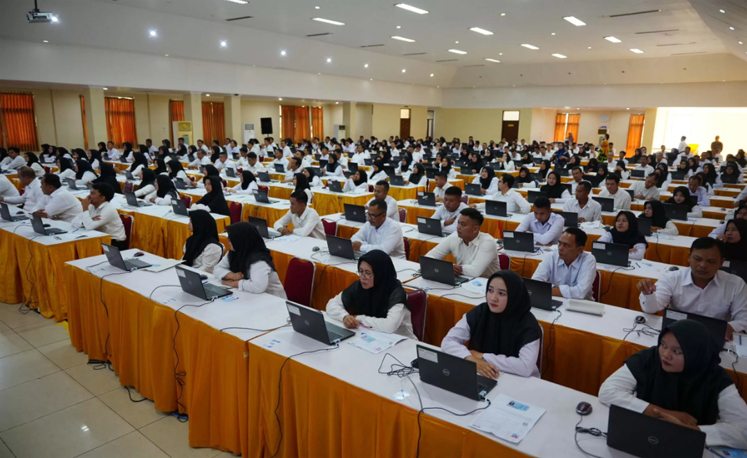 Suasana SKD calon PPPK di Asrama HajiKota Madiun;(DISKOMINFO FOR JAWA POS RADAR MADIUN)