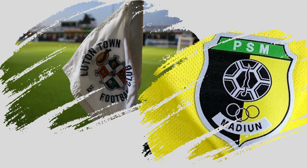 ILUSTRASI: Logo Luton Town dan PSM Madiun