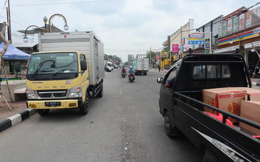 ONE WAY:&nbsp;Wacana jalur satu arah di Jalan Gajah Mada dinilai sebagai solusi mengurai kepadatan arus lalin pascapembangunan pedestrian tuntas.