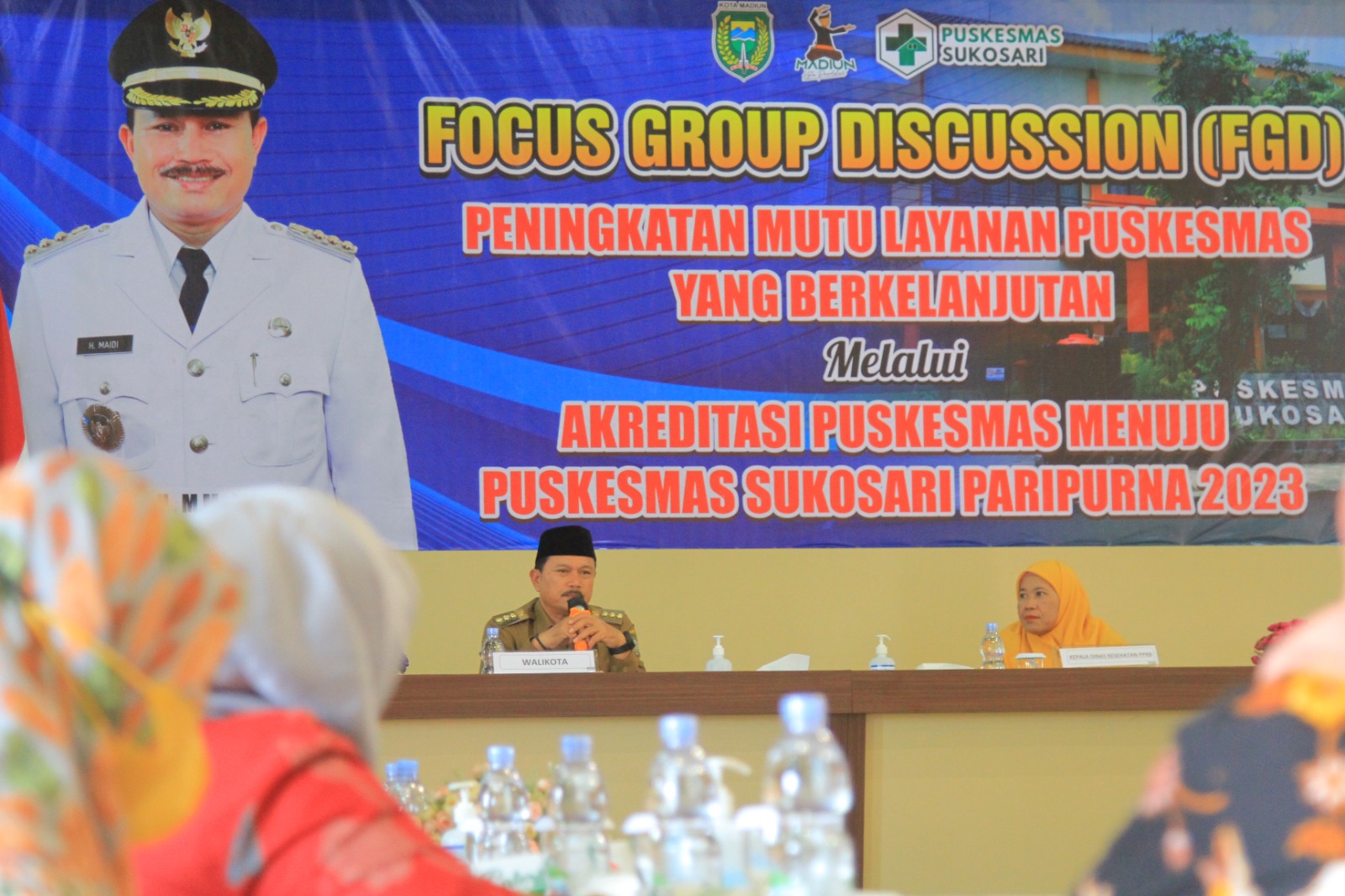 VISI: Wali Kota Madiun Maidi saat memberikan motivasi dalam kegiatan FGD menjelang proses akreditasi puskesmas tahun lalu.