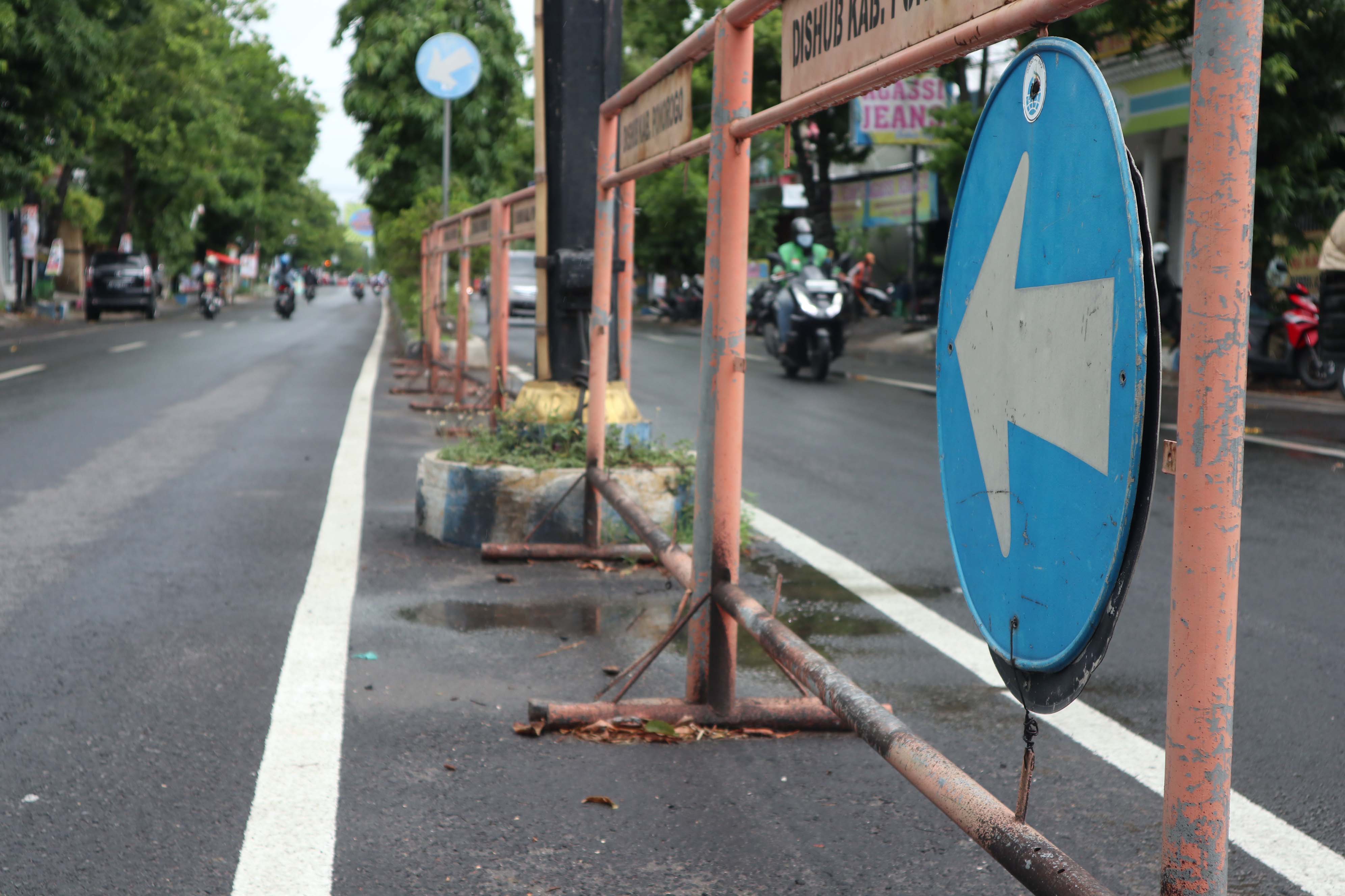 SATU ARAH: Pemkab Ponorogo berencana membongkar median sepanjang Jalan Sultan Agung dan Ahmad Dahlan pekan depan.