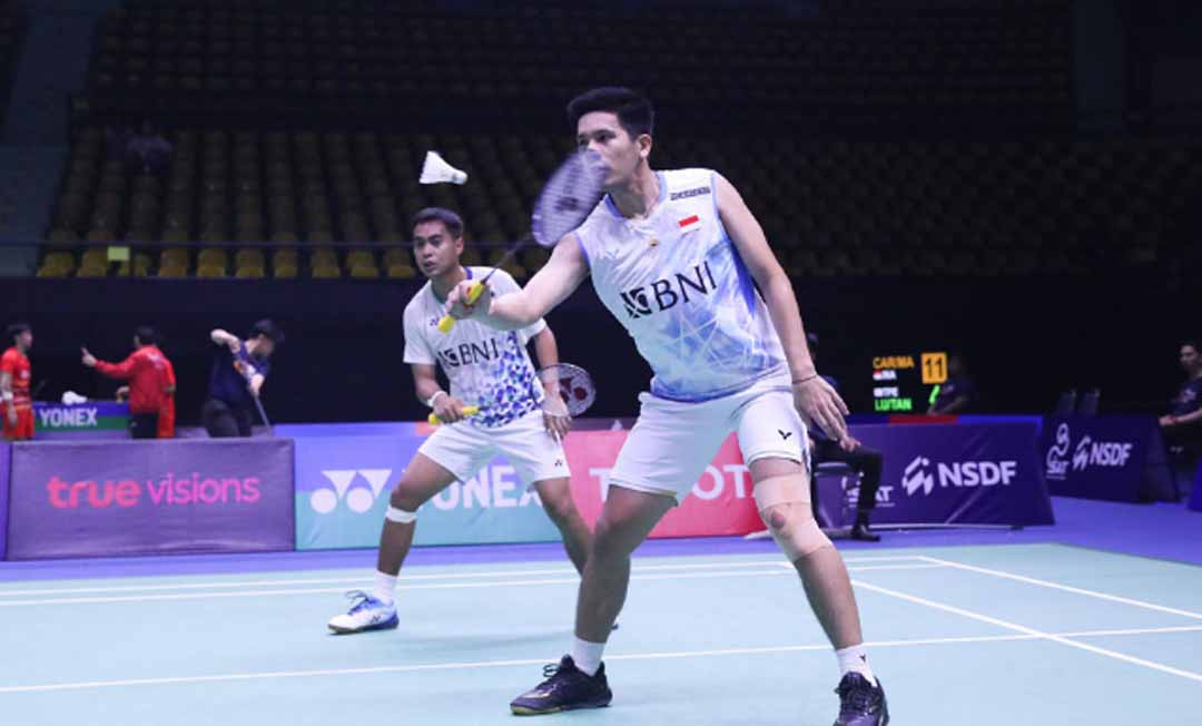Yeremia/Rahmat berhasil melewati hadangan pertama. (PBSI)