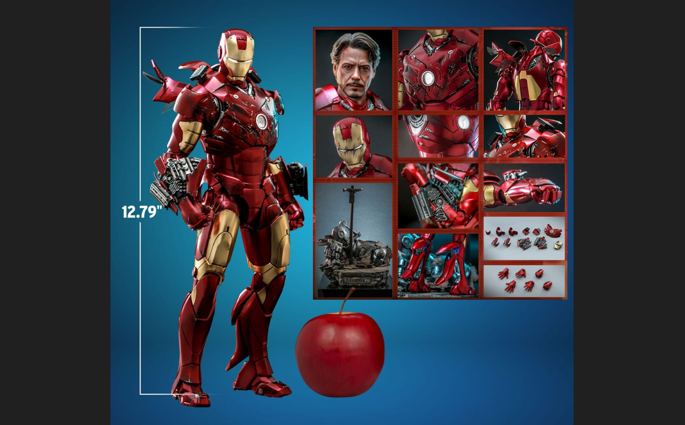 JADI INCARAN: Action figure Hot Toys Iron Man Mark III menjadi buruan karena detailnya yang sangat akurat. (HOT TOYS)