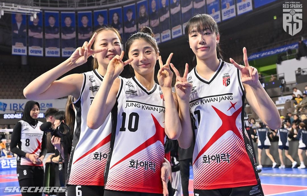 Park Eun-jin, Park Hye-min, dan Lee Ji-su. (IG Red Sparks)