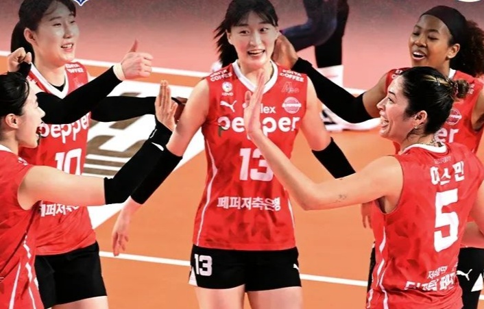 AI Peppers di Liga Voli Korea (V-League) musim lalu. (INSTAGRAM)