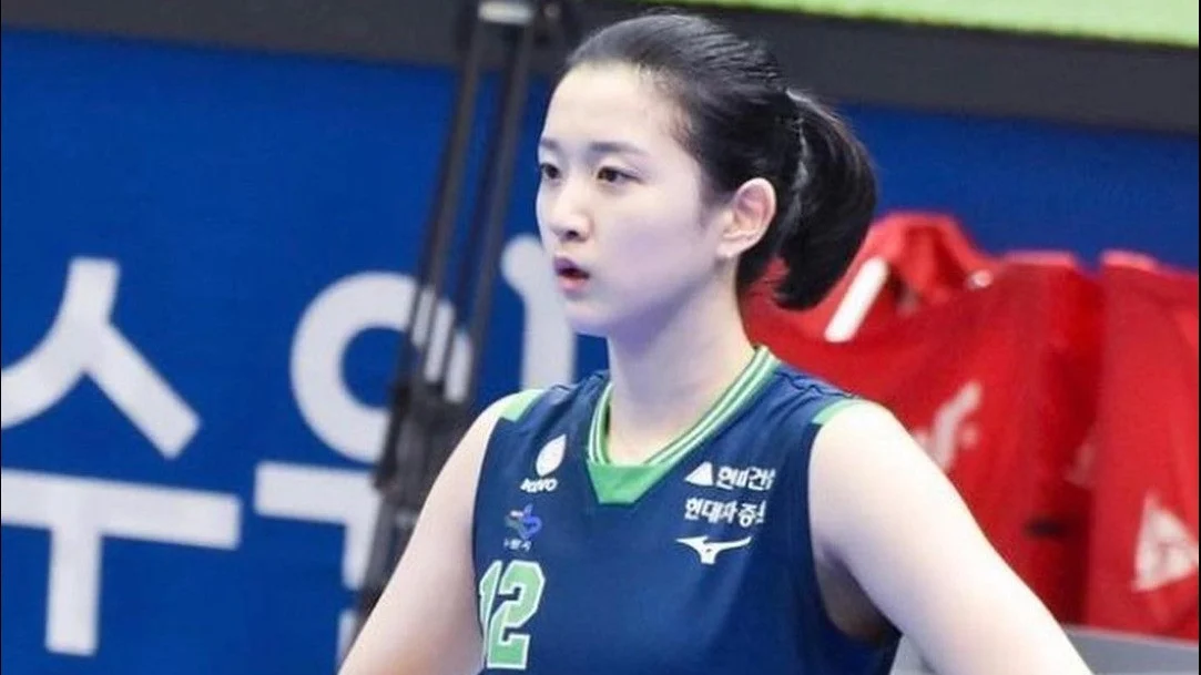Middle blocker Hyundai Lee Da-hyeon tampil bagus dalam pertandingan tadi.