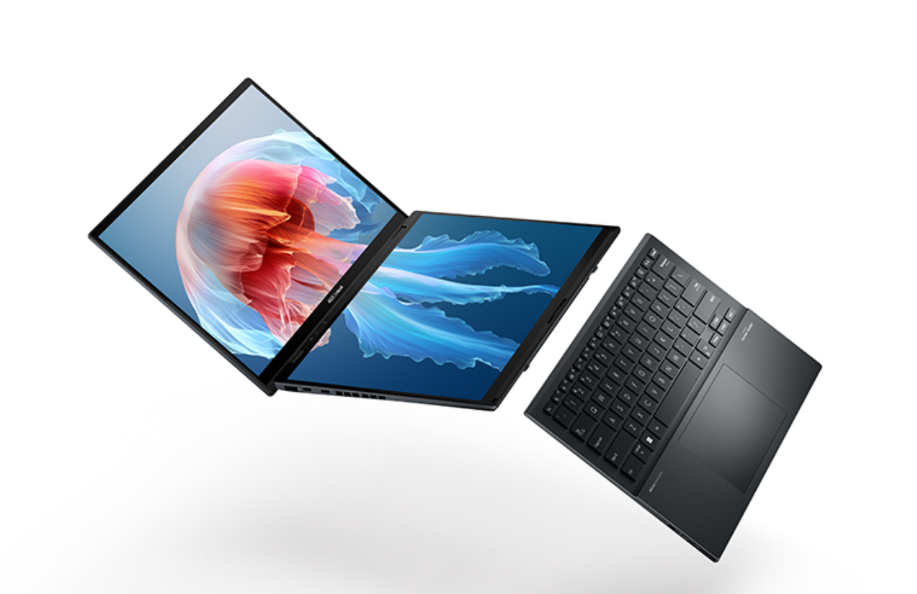 LAYAR GANDA: Zenbook DUO (UX8406) merupakan laptop dual-screen OLED, diklaim terbaik di dunia. (ASUS)