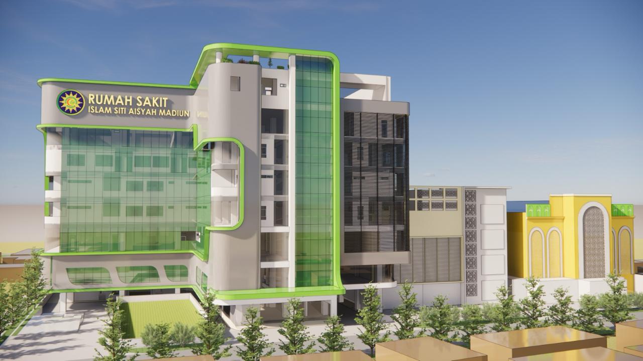 MEGAH: Desain gedung baru RSI Siti Aisyah, Kota Madiun. (RSI UNTUK RADAR MADIUN)