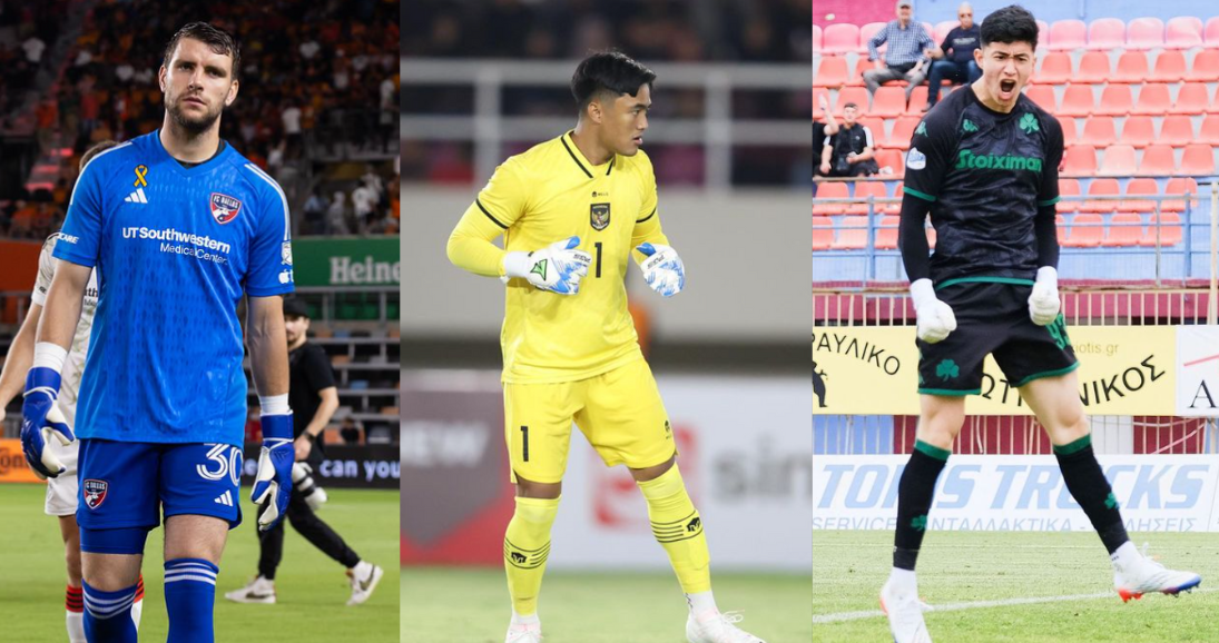 SIAPA PALING LAYAK? Maarten Paes, Ernando Ari, dan Cyrus Margono berebut posisi kiper nomor satu timnas.