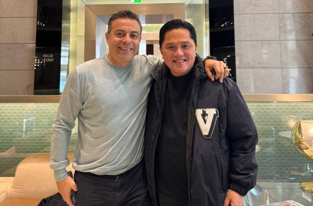 Erick Thohir berpose dengan presiden Sampdoria.
