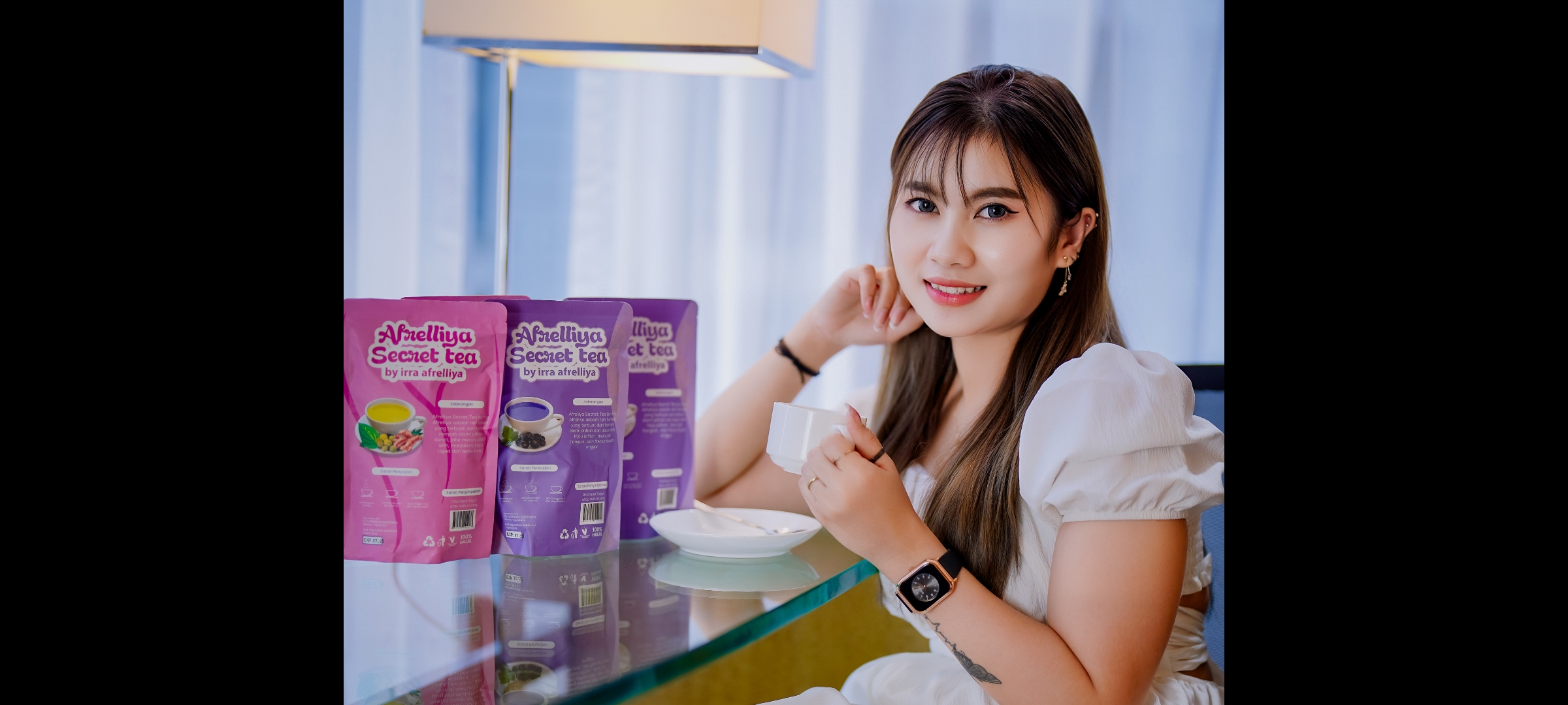 INOVATIF: Irra Afrelliya memamerkan produk diet dan kecantikannya. (DOKUMEN PRIBADI)