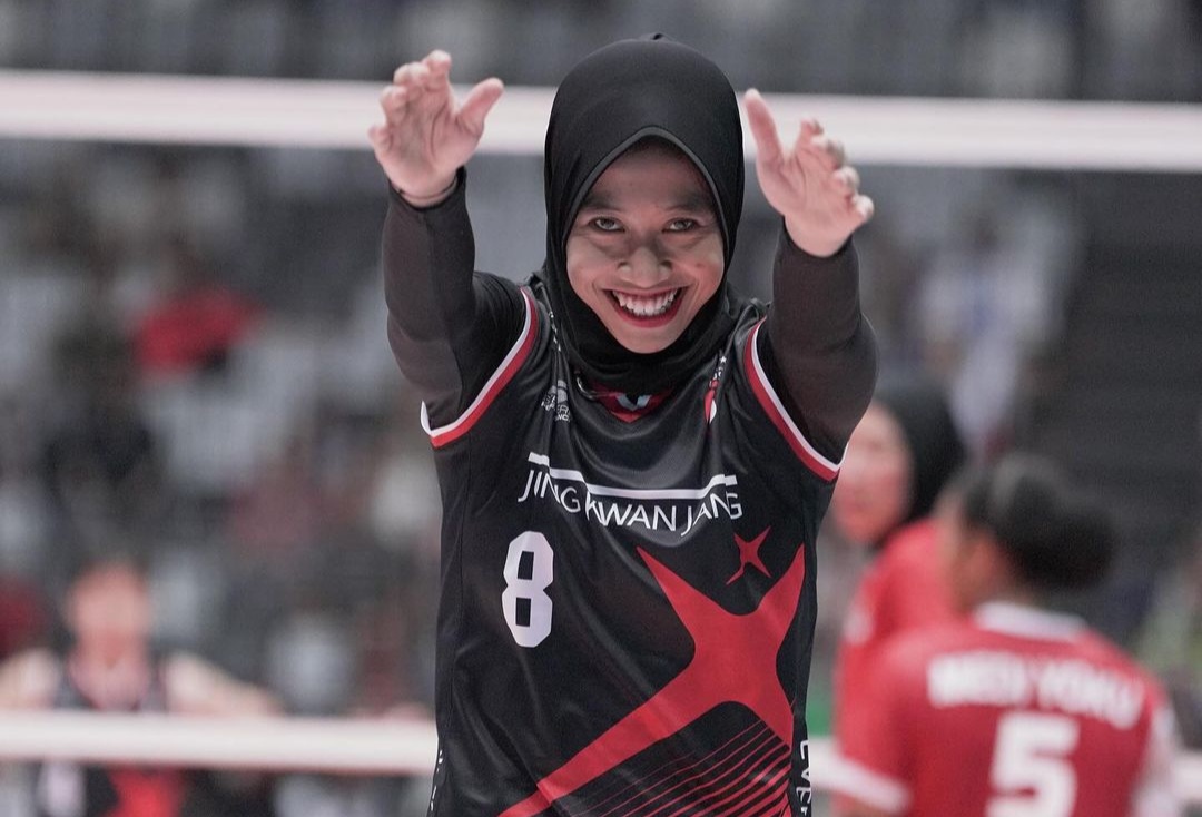 Megawati di laga eksibisi Red Sparks vs Indonesia All Star.