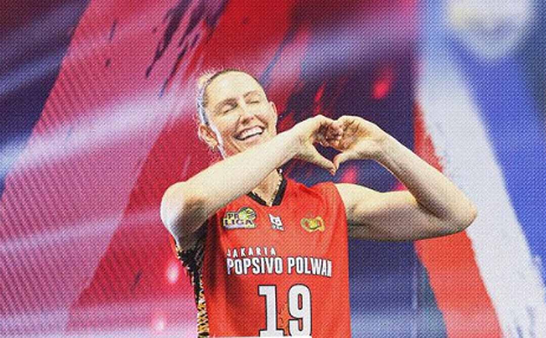 Selebrasi Irina Voronkova usai timnya menang.