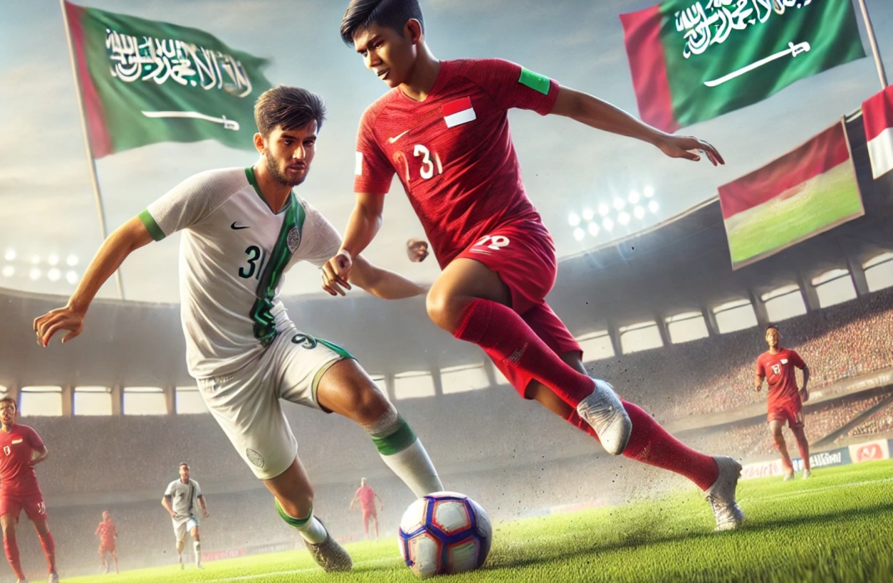 Ilustrasi timnas Indonesia vs Arab Saudi