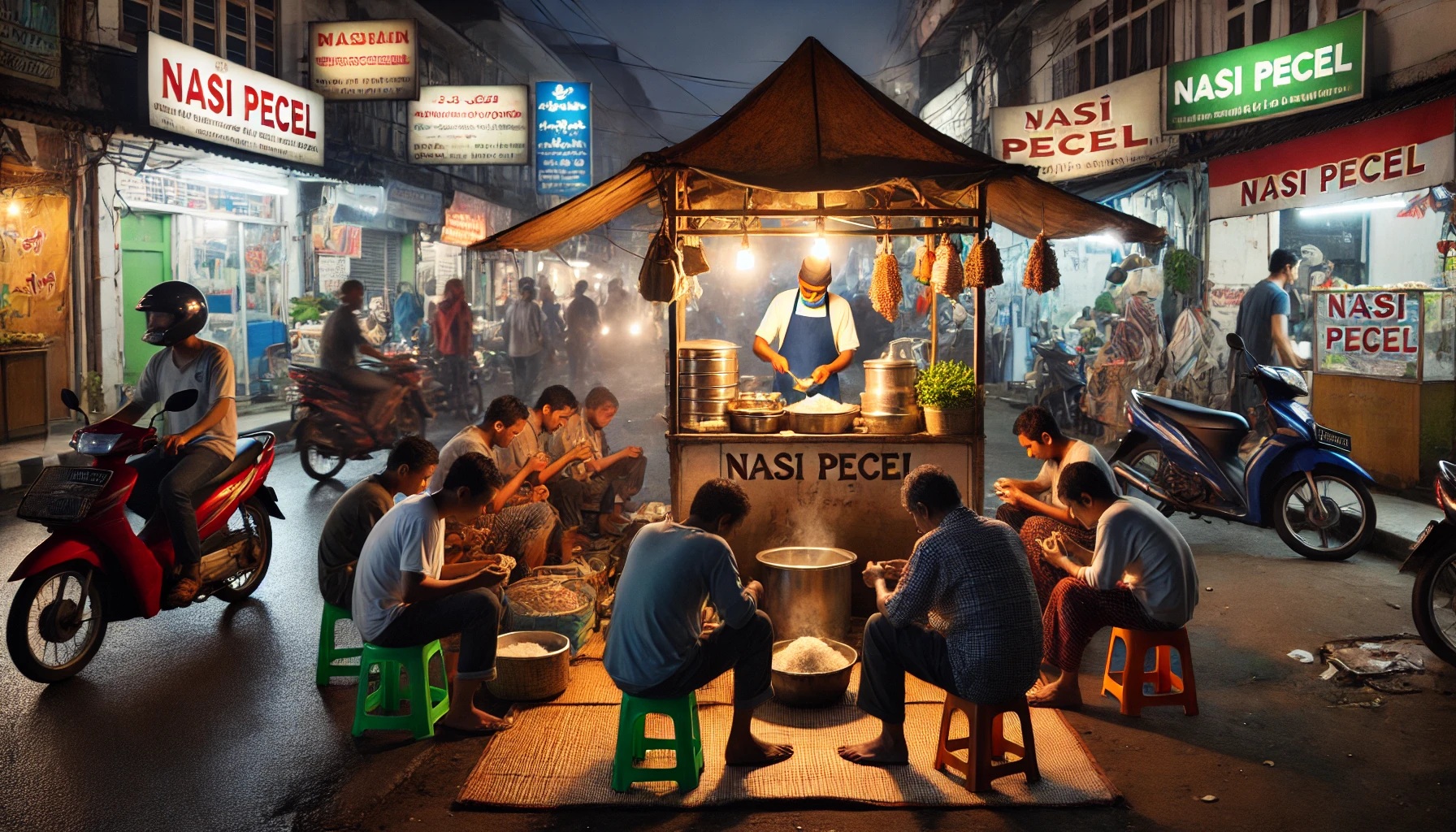 ilustrasi foto PKL nasi pecel