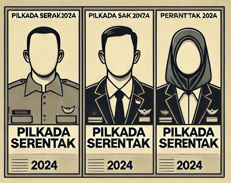 Ilustrasi grafis calon bacabup Pilkada Serentak 2024