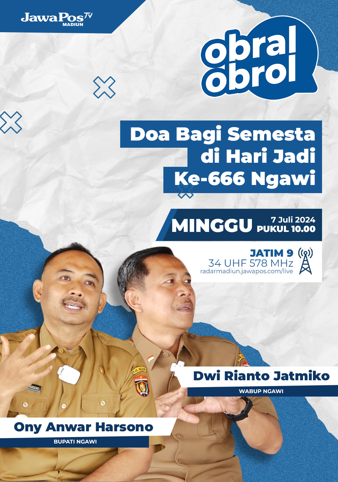 Obral-Obrol Spesial HUT Ngawi di JawaPos TV Madiun