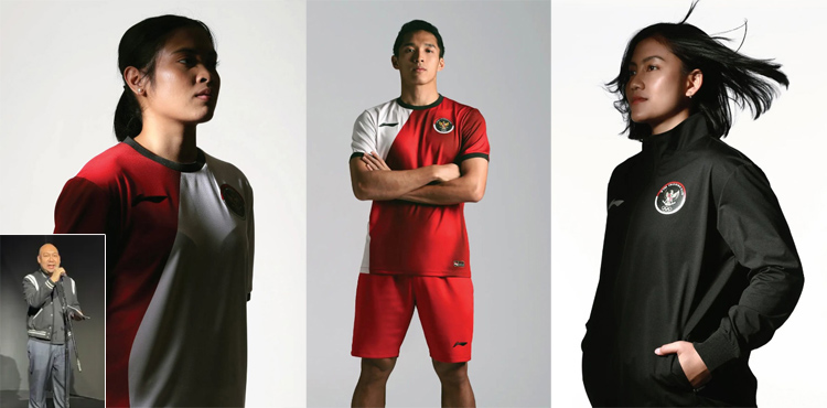 Penampakan beberapa seragam kontingen RI di Olimpiade Paris 2004. Inzet: Didik Hediprasetyo,