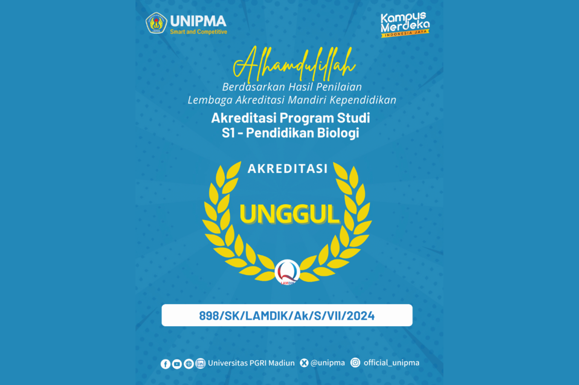 Akreditasi Unggul S1 Biologi Unipma