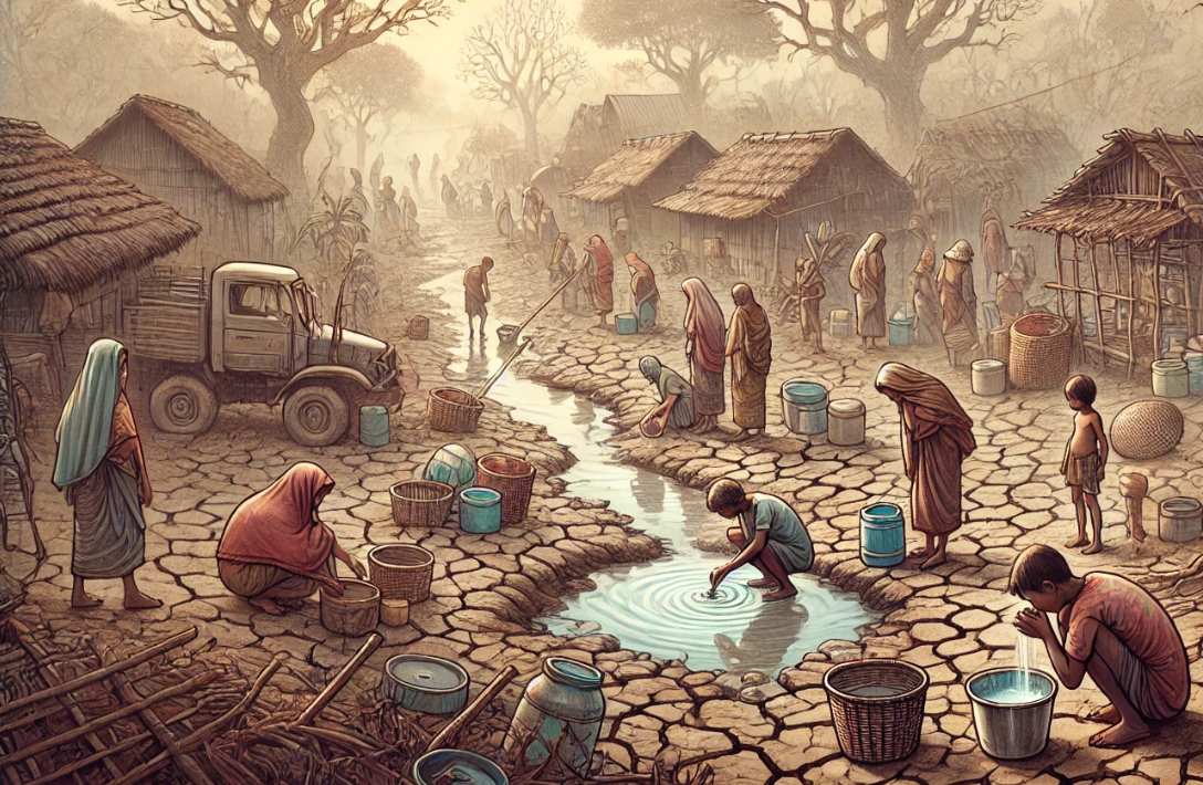 Ilustrasi kekeringan (AI GENERATED/CHAT GPT)