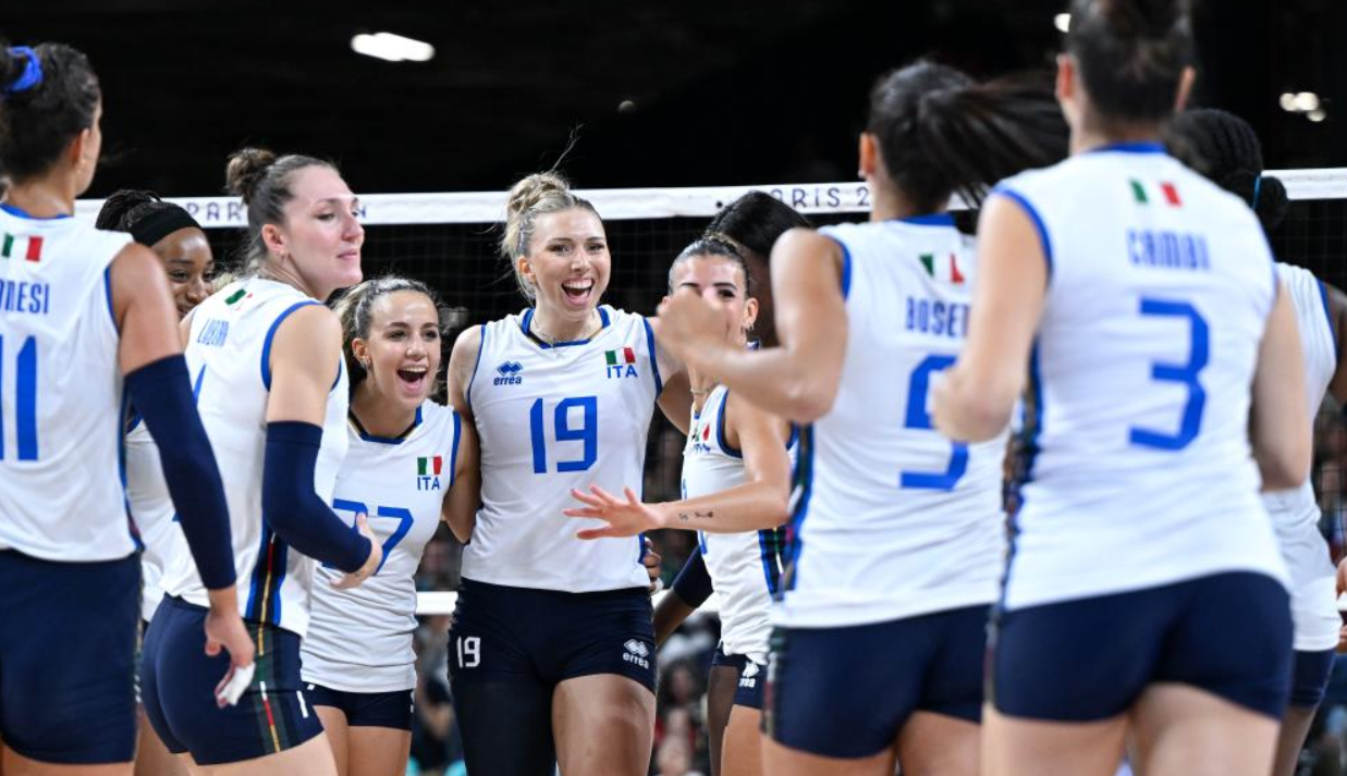 FINAL: Tim Voli Putri Italia melaju ke final Olimpiade Paris 2024. (XINHUA)