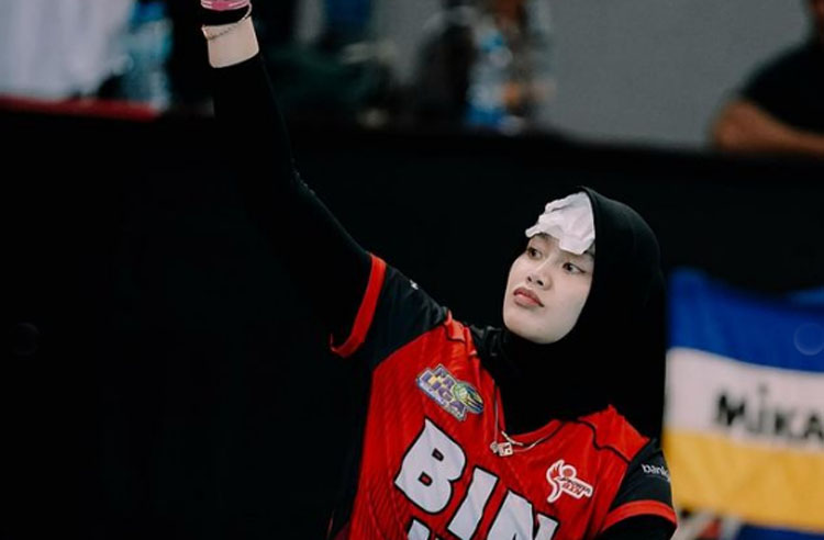 Wilda Nurfadhilah saat bermain di Proliga lalu.