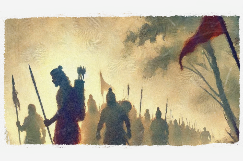 Ilustrasi cerpen lakon wayang Irawan Gugur (AI GENERATED/CHAT GPT)