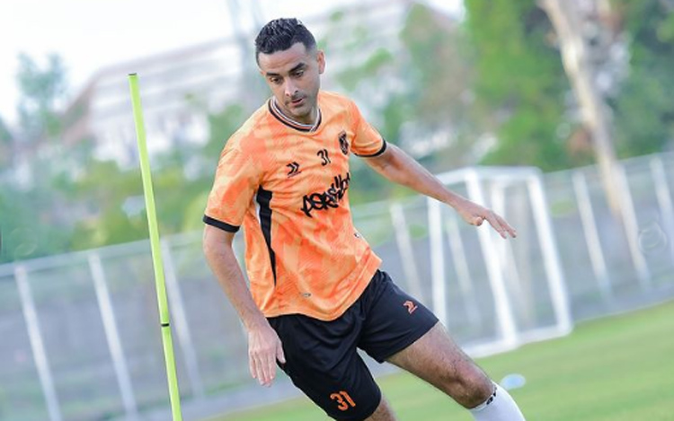 Otavio Dutra sedang menjalani latihan jelang bergulirnya kompetisi Liga 2.