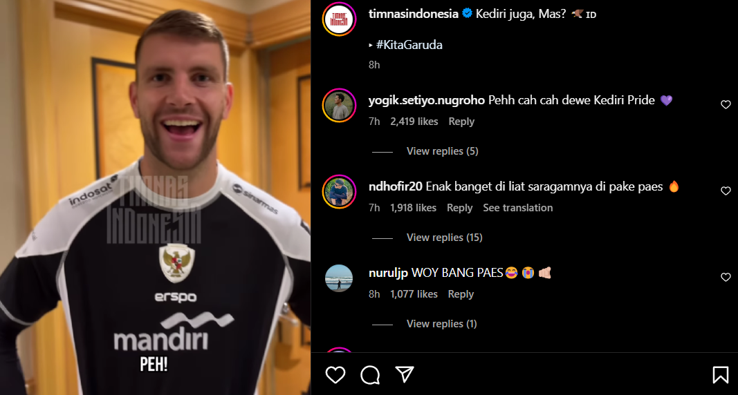 VIRAL: Maarten Paes bergabung dengan TC Timnas Indonesia jelang Kualifikasi Piala Dunia 2026 Zona Asia. (INSTAGRAM)