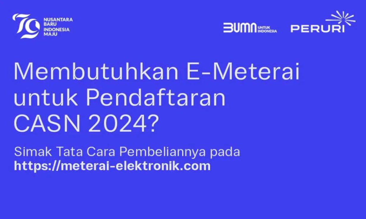 Postingan Peruri terkait e-meterai untuk syarat Seleksi CPNS 2024 (INSTAGRAM)