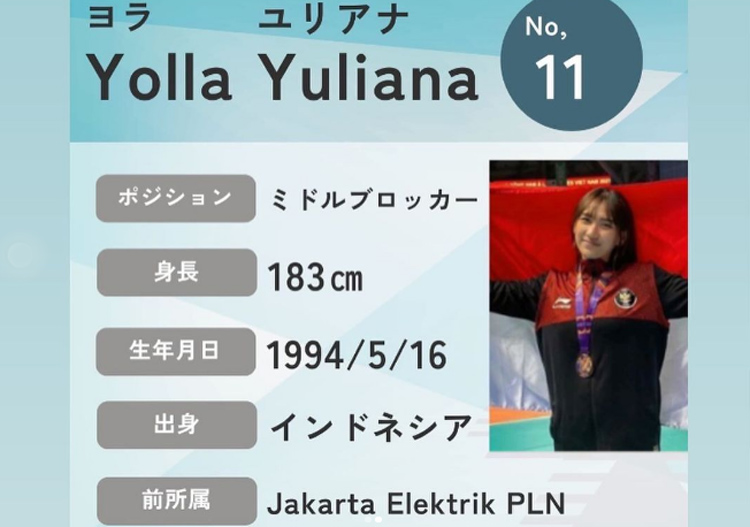 Yolla Yuliana resmi diperkenalkan Tokyo Sunbeams.