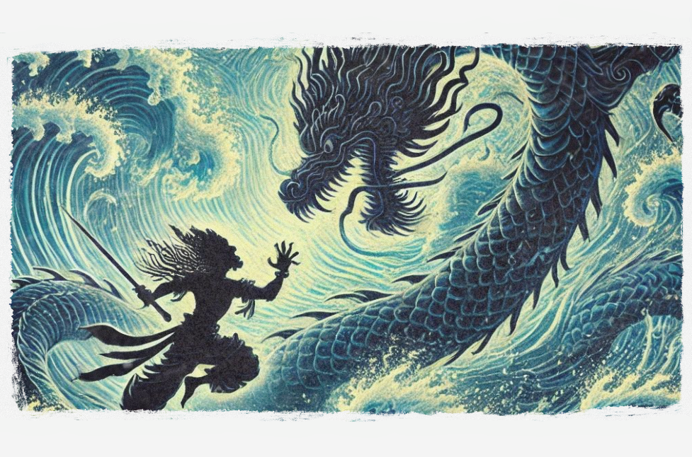 Ilustrasi cerpen lakon wayang Naga Nemburnawa