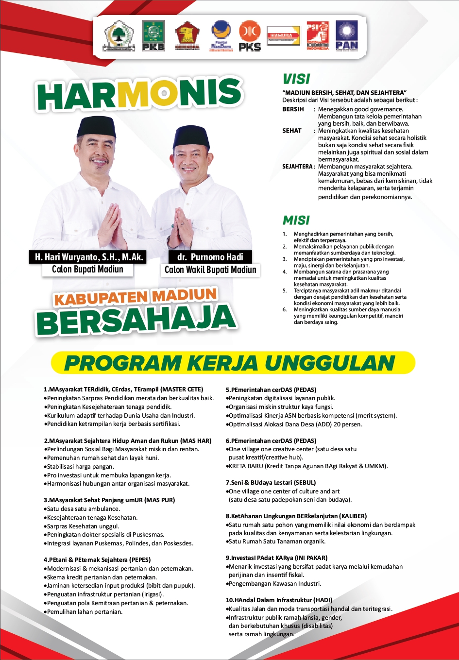 Visi dan Misi Harmonis (Hari Wuryanto dan dr Purnomo Hadi)
