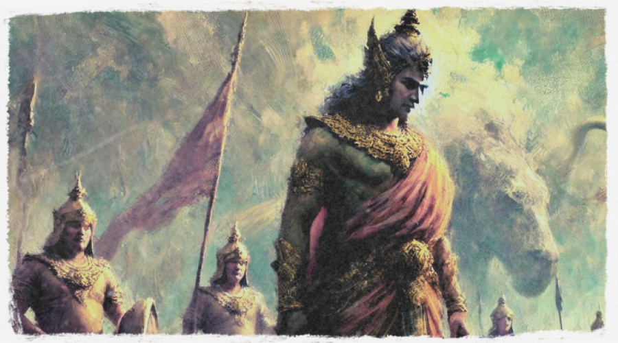 Ilustrasi cerpen lakon wayang Drupada Gugur (AI GENERATED/CHAT GPT)