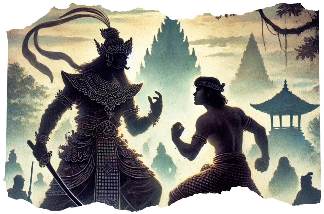 Ilustrasi cerpen lakon wayang Jayalaga (AI GENERATED/CHAT GPT)