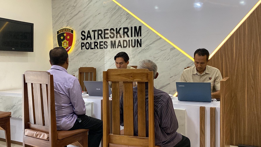 ORA TRIMA: Satreskrim Polres Madiun nampa lapuran saka warga Desa Bodag, Kecamatan  Kare, bab pambongkaran makam. (DOKUMEN/RADAR MADIUN)