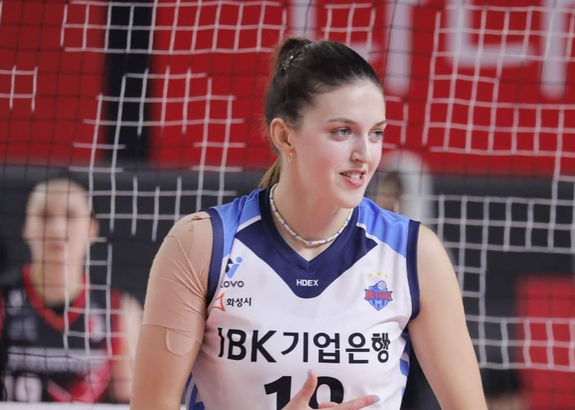 Victoria Danchak, pemain IBK Altos yang puncaki daftar top skor V-League, jauh ungguli Megawati Red Sparks. (KOVO)
