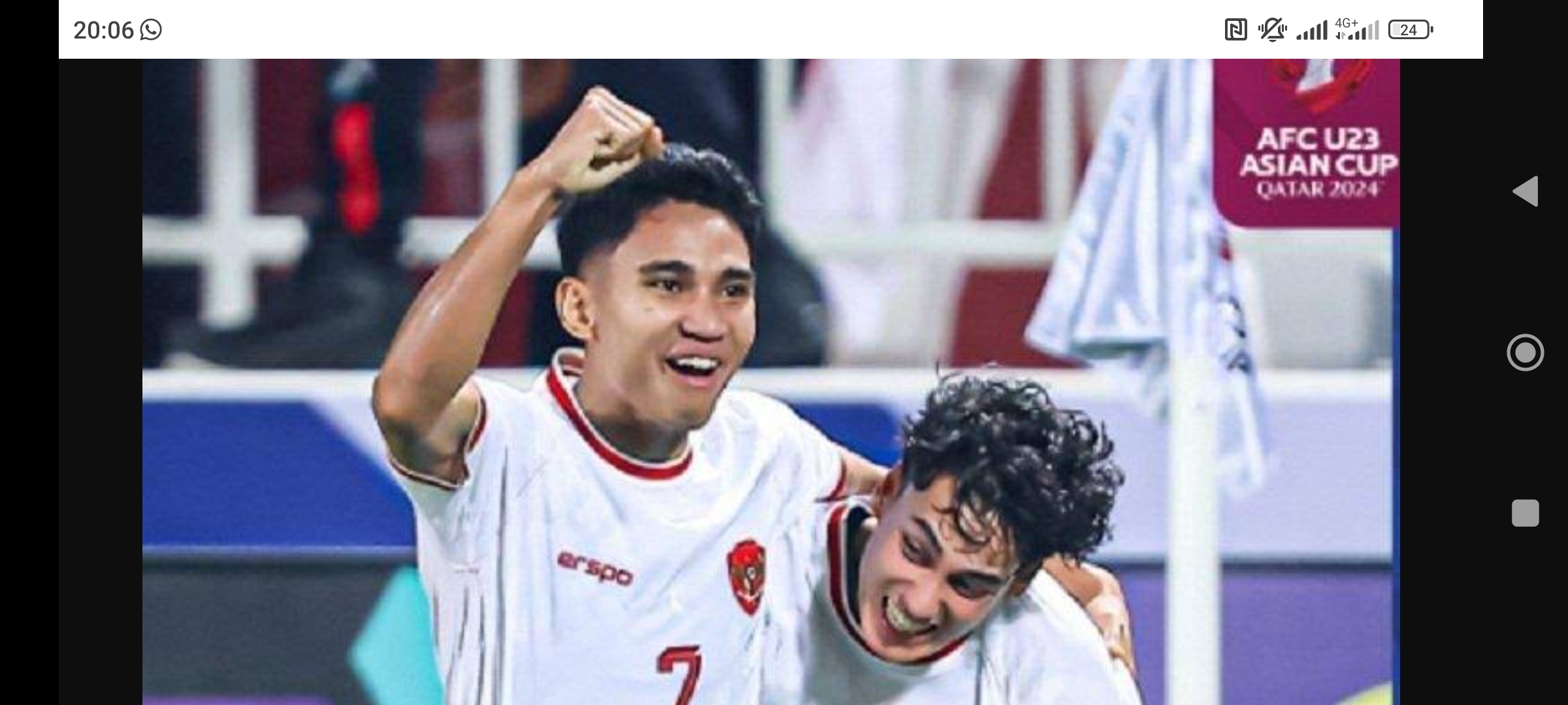 CETAK GOL: Indonesia unggul vs Arab Saudi berkat gol Marselino Ferdinan. (AFC)