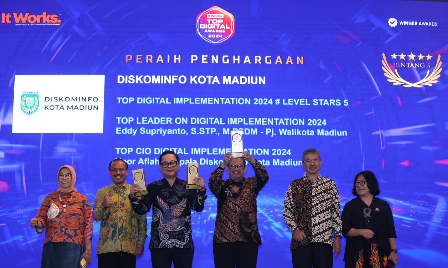 PRESTASI: Kota Madiun Raih Tiga Penghargaan pada TOP Digital Awards 2024. (WS HENDRO DISKOMINFO UNTUK RADAR MADIUN)