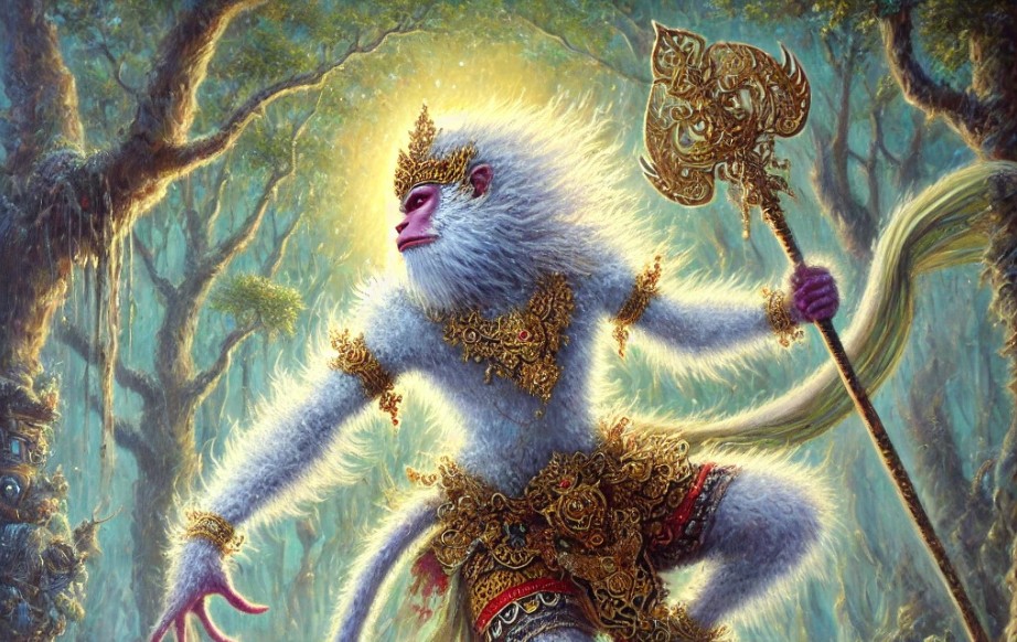 Ilustrasi tokoh wayang Anoman titisan Batara Bayu