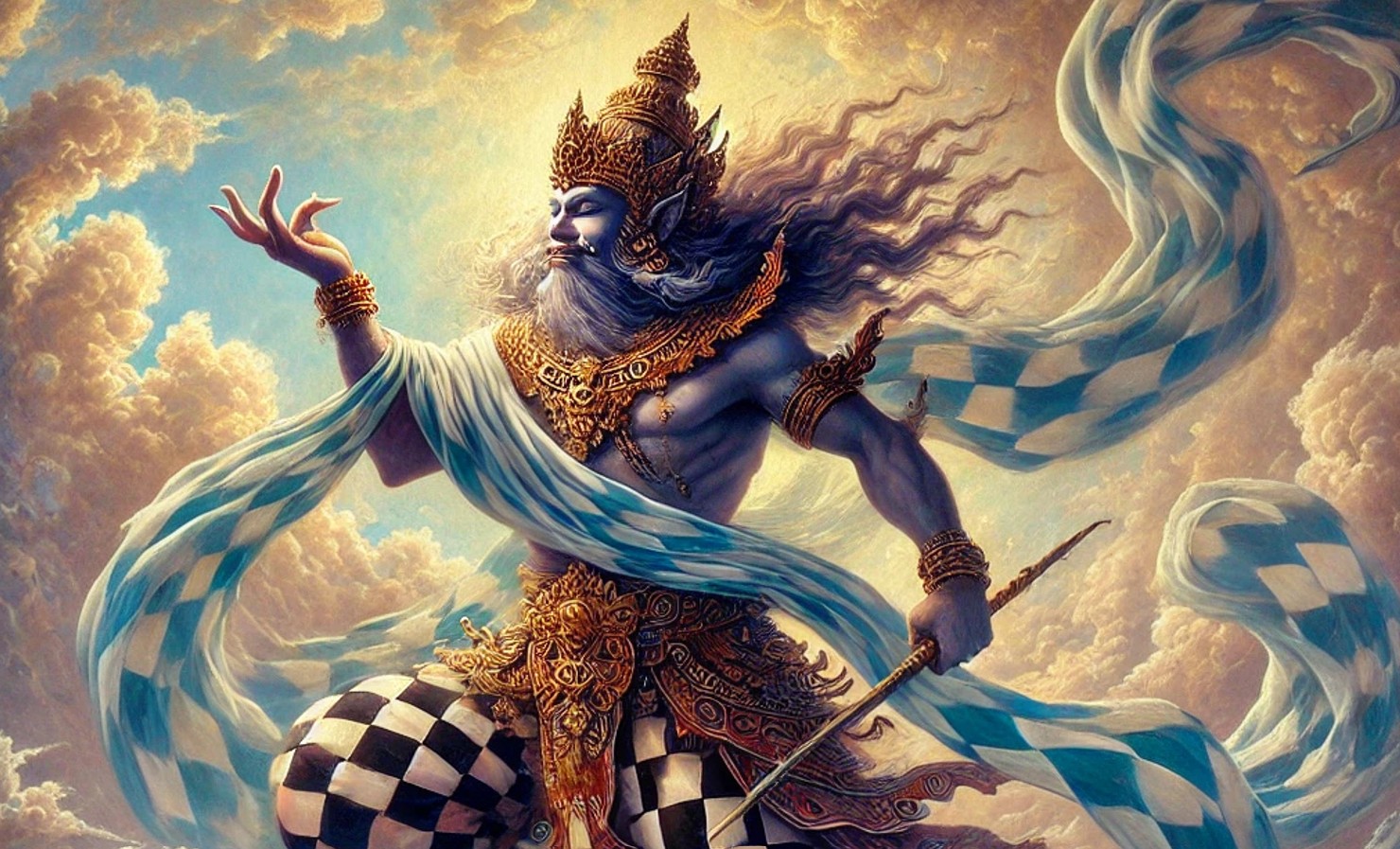Ilustrasi tokoh wayang Batara Bayu