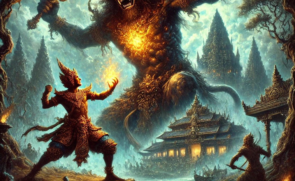 Ilustrasi cerpen lakon wayang Ekacakra Lurug